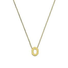 Tiny 9ct Gold Alphabet Letter O Pendant Necklace 16 - 20 Inches