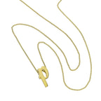 Tiny 9ct Gold Alphabet Letter P Pendant Necklace 16 - 20 Inches