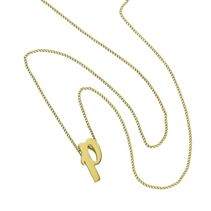 Tiny 9ct Gold Alphabet Letter P Pendant Necklace 16 - 20 Inches