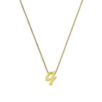Tiny 9ct Gold Alphabet Letter Q Pendant Necklace 16 - 20 Inches