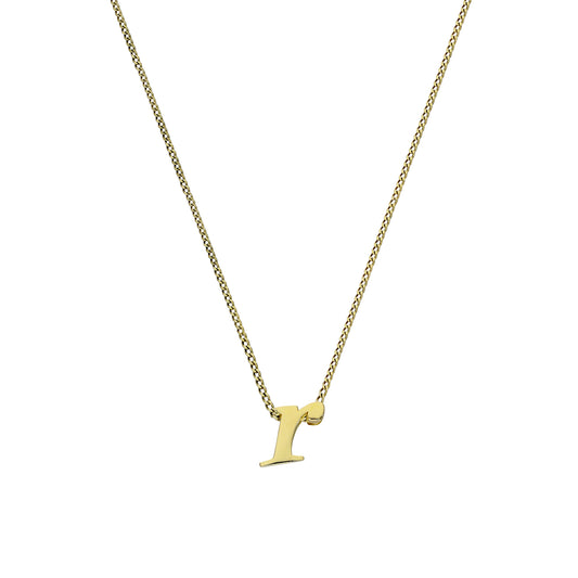 Tiny 9ct Gold Alphabet Letter R Pendant Necklace 16 - 20 Inches