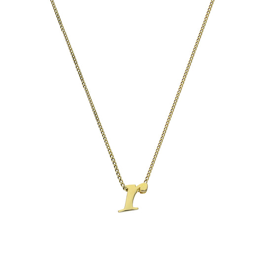 Winzig 9 Karat Gold Alphabet Buchstabe R Anhänger Halskette 40,5 - 51cm