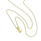 Tiny 9ct Gold Alphabet Letter T Pendant Necklace 16 - 20 Inches