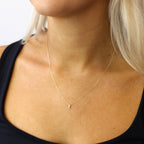 Tiny 9ct Gold Alphabet Letter T Pendant Necklace 16 - 20 Inches