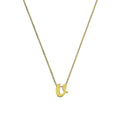 Tiny 9ct Gold Alphabet Letter U Pendant Necklace 16 - 20 Inches
