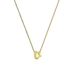 Tiny 9ct Gold Alphabet Letter U Pendant Necklace 16 - 20 Inches