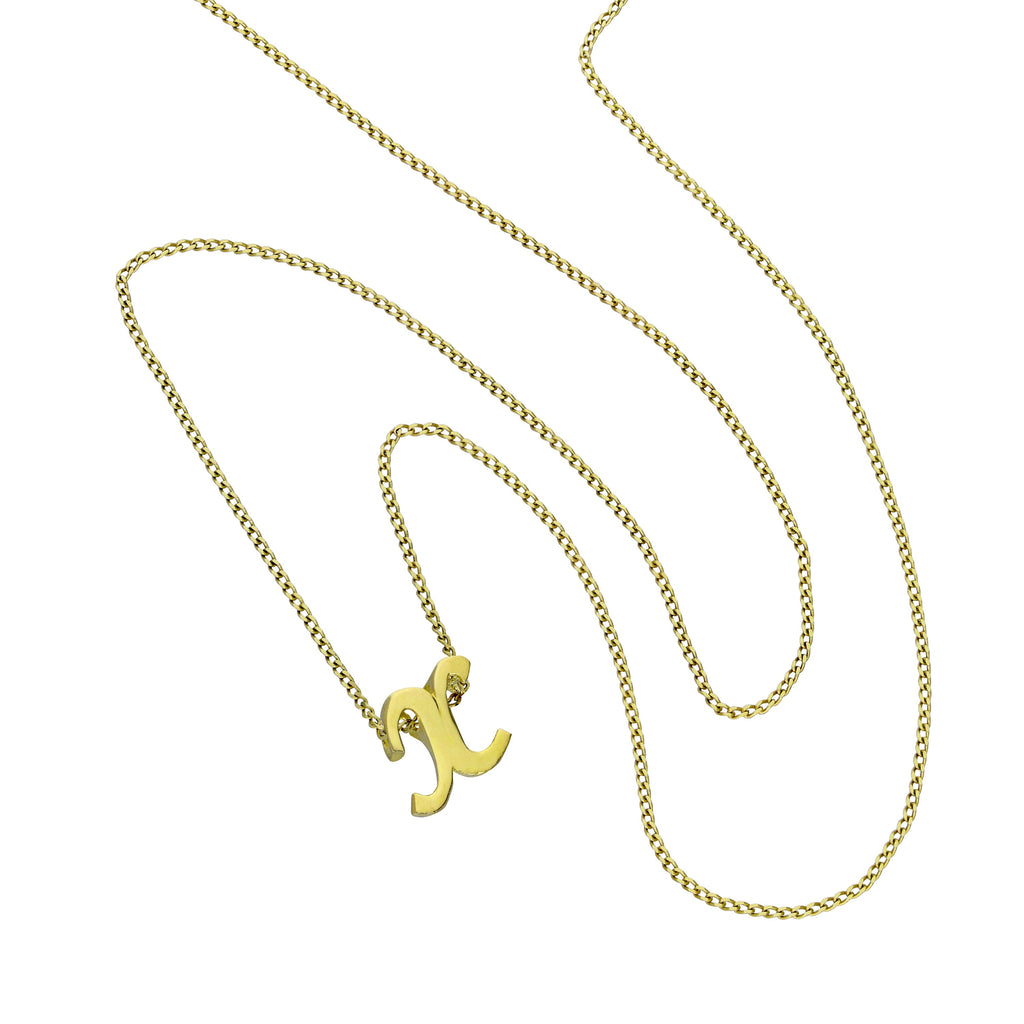 Tiny 9ct Gold Alphabet Letter X Pendant Necklace 16 - 20 Inches