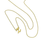 Tiny 9ct Gold Alphabet Letter Z Pendant Necklace 14 - 18 Inches