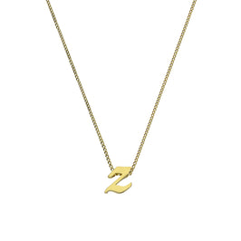 Tiny 9ct Gold Alphabet Letter Z Pendant Necklace 14 - 18 Inches