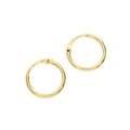 9ct Gold 1mm Tube Hoop Earrings 8mm - 20mm