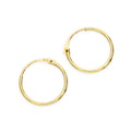 9ct Gold 1mm Tube Hoop Earrings 8mm - 20mm