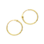 9ct Gold 1mm Tube Hoop Earrings 8mm - 20mm