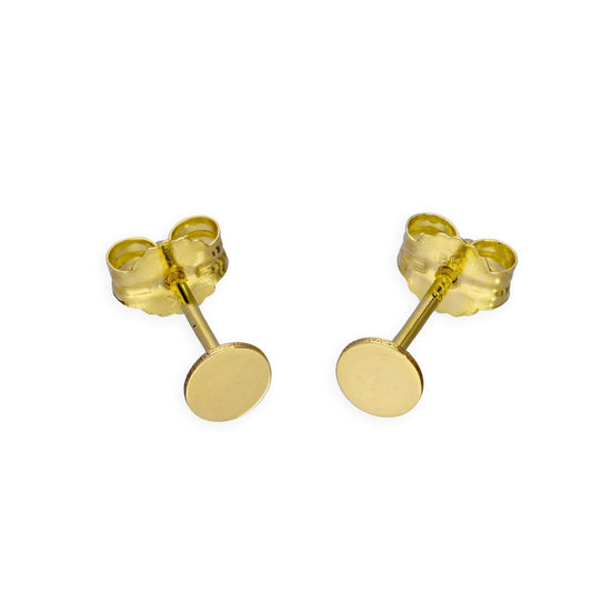 9ct Gold Flat Circle Stud Earrings - jewellerybox