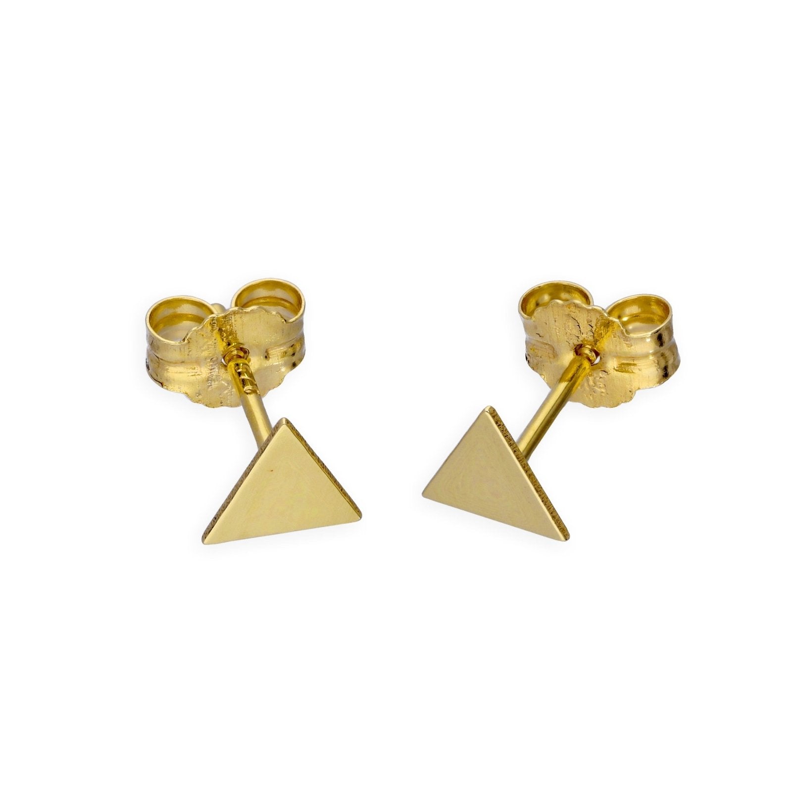 9ct Gold Flat Triangle Stud Earrings - jewellerybox