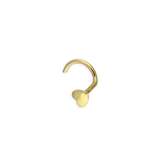 9ct Gold 22Ga Heart Nose Screw