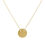 9ct Gold Engravable Circle Necklace 16 Inches