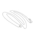 9ct White Gold & 5mm Pearl 17 Inch Necklace