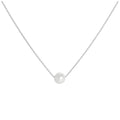 9ct White Gold & 5mm Pearl 17 Inch Necklace