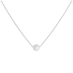 9ct White Gold & 5mm Pearl 17 Inch Necklace