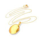 Gold Plated Sterling Silver Engravable Oval Locket on Chain 16 - 22 Inches