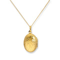 Gold Plated Sterling Silver Oval Engraved Locket on Chain 18 - 20 Inches