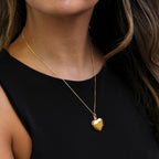Gold Plated Sterling Silver Engravable Heart Locket on Chain 16 - 22 Inches