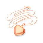 Rose Gold Plated Sterling Silver Engravable Heart Locket 16 - 22 Inches