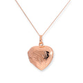 Rose Gold Plated Sterling Silver Engraved Heart Locket 16 - 22 Inches