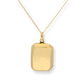 Gold Plated Sterling Silver Engravable Octagonal Locket 16 - 22 Inches