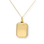 Gold Plated Sterling Silver Engravable Octagonal Locket 16 - 22 Inches
