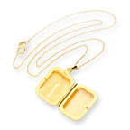 Gold Plated Sterling Silver Octagonal Engraved Locket 16 - 22 Inches