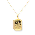 Gold Plated Sterling Silver Octagonal Engraved Locket 16 - 22 Inches