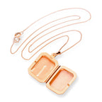 Rose Gold Plated Sterling Silver Octagonal Engraved Locket 16 - 22 Inches