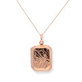 Rose Gold Plated Sterling Silver Octagonal Engraved Locket 16 - 22 Inches