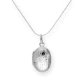 Sterling Silver Oval Engraved Locket on Chain 14 - 28 Inches