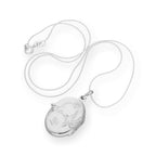 Sterling Silver Oval Locket w Kissing Lovebirds & Roses on Chain 14 - 28 Inches
