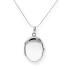 Sterling Silver Engravable Oval Locket on Chain 14 - 28 Inches