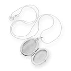 Sterling Silver Engravable Oval Locket on Chain 14 - 28 Inches