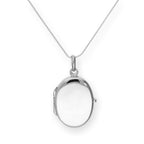 Sterling Silver Engravable Oval Locket on Chain 14 - 28 Inches