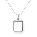 Sterling Silver Engravable Octagonal Locket on Chain 14 - 28 Inches