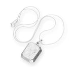 Sterling Silver Engraved Octagonal Locket on Chain 14 - 28 Inches