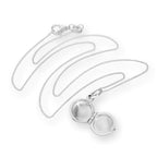 Tiny Sterling Silver Engravable Round Locket on Chain 14 - 32 Inches