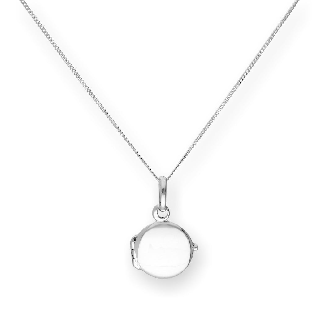 Tiny Sterling Silver Engravable Round Locket on Chain 14 - 32 Inches