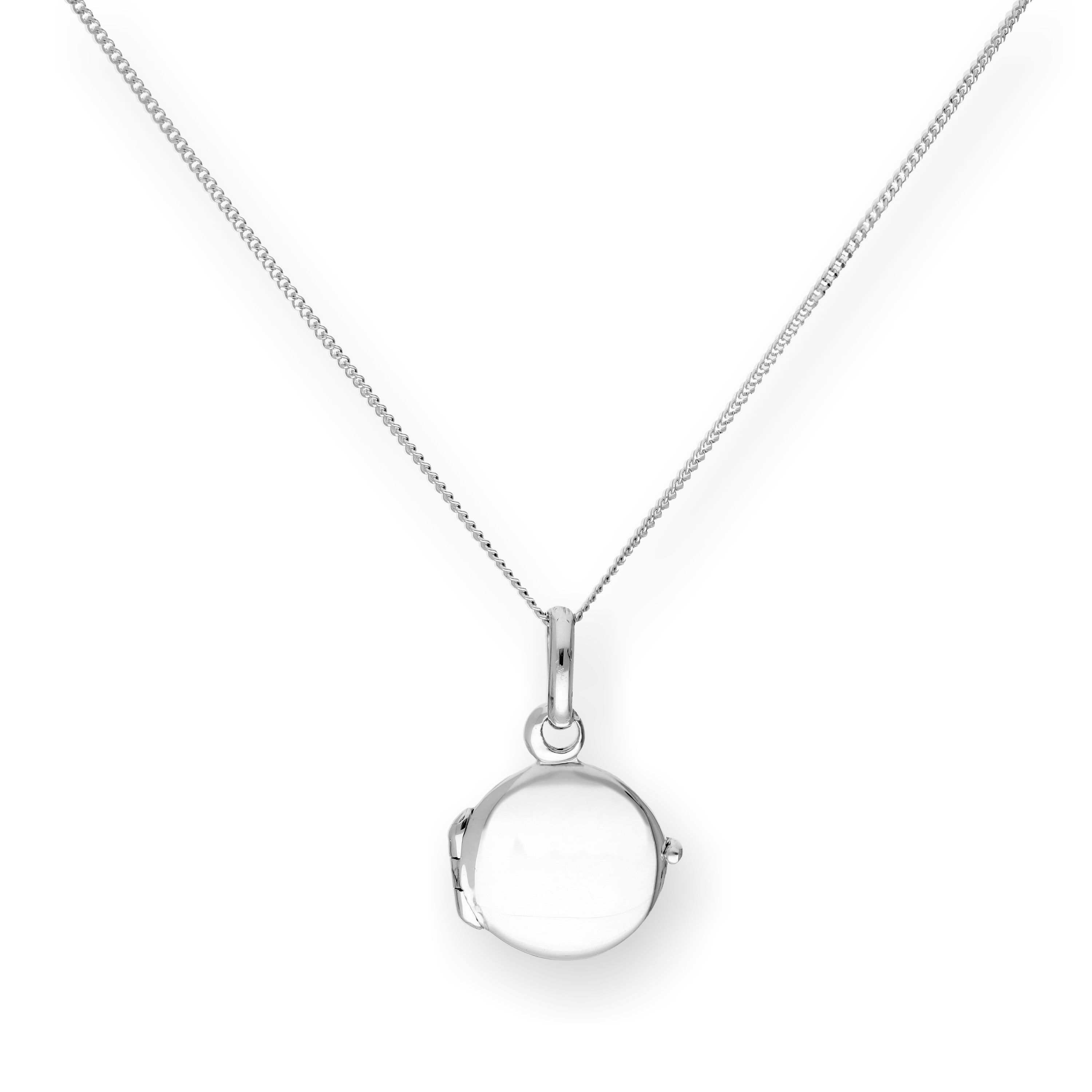 Tiny Sterling Silver Engravable Round Locket on Chain 14 - 32 Inches