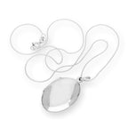 Sterling Silver Engravable Oval Locket on Chain 14 - 28 Inches