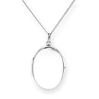 Large Sterling Silver Engravable Oval Locket 16 - 24 Inches