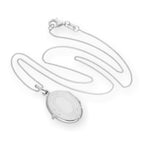 Sterling Silver Engraved Oval Locket on Chain 14 - 32 Inches