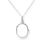 Sterling Silver Engravable Oval Locket on Chain 14 - 32 Inches
