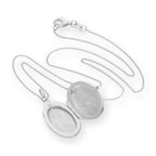 Sterling Silver Engravable Oval Locket on Chain 14 - 32 Inches