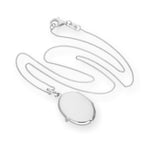 Sterling Silver Engravable Oval Locket on Chain 14 - 32 Inches